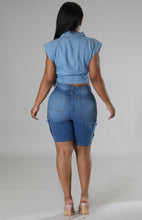 Load image into Gallery viewer, “Denim Cargo” as Bermuda Shorts