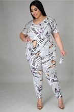 Load image into Gallery viewer, “Butterfly” Newsprint Pants Set