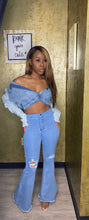 Load image into Gallery viewer, “Puffed” Crop Denim Jacket